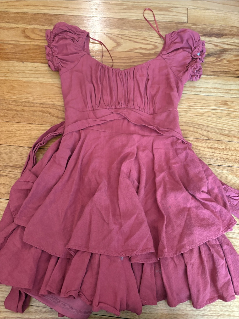 Altar'd State Dusty Rose Tiered Mini Dress
